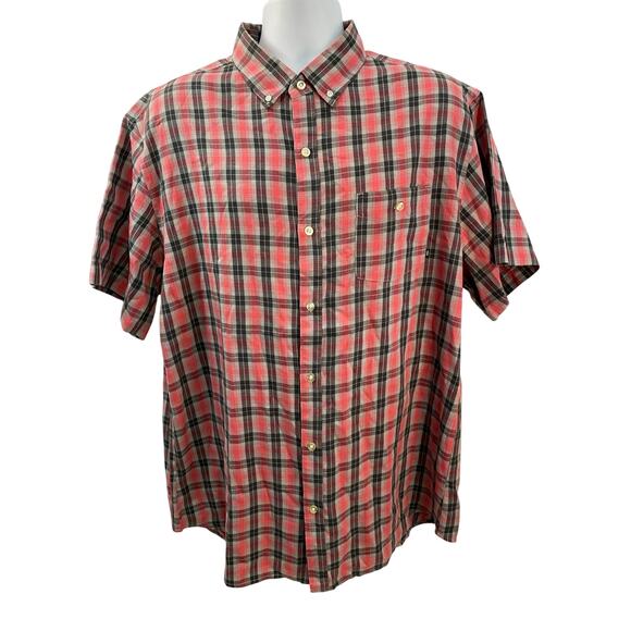 Nike 6.0 Shirt Mens 2XL Gray Red Plaid Short Sleeve Cotton Casual - Picture 1 of 7